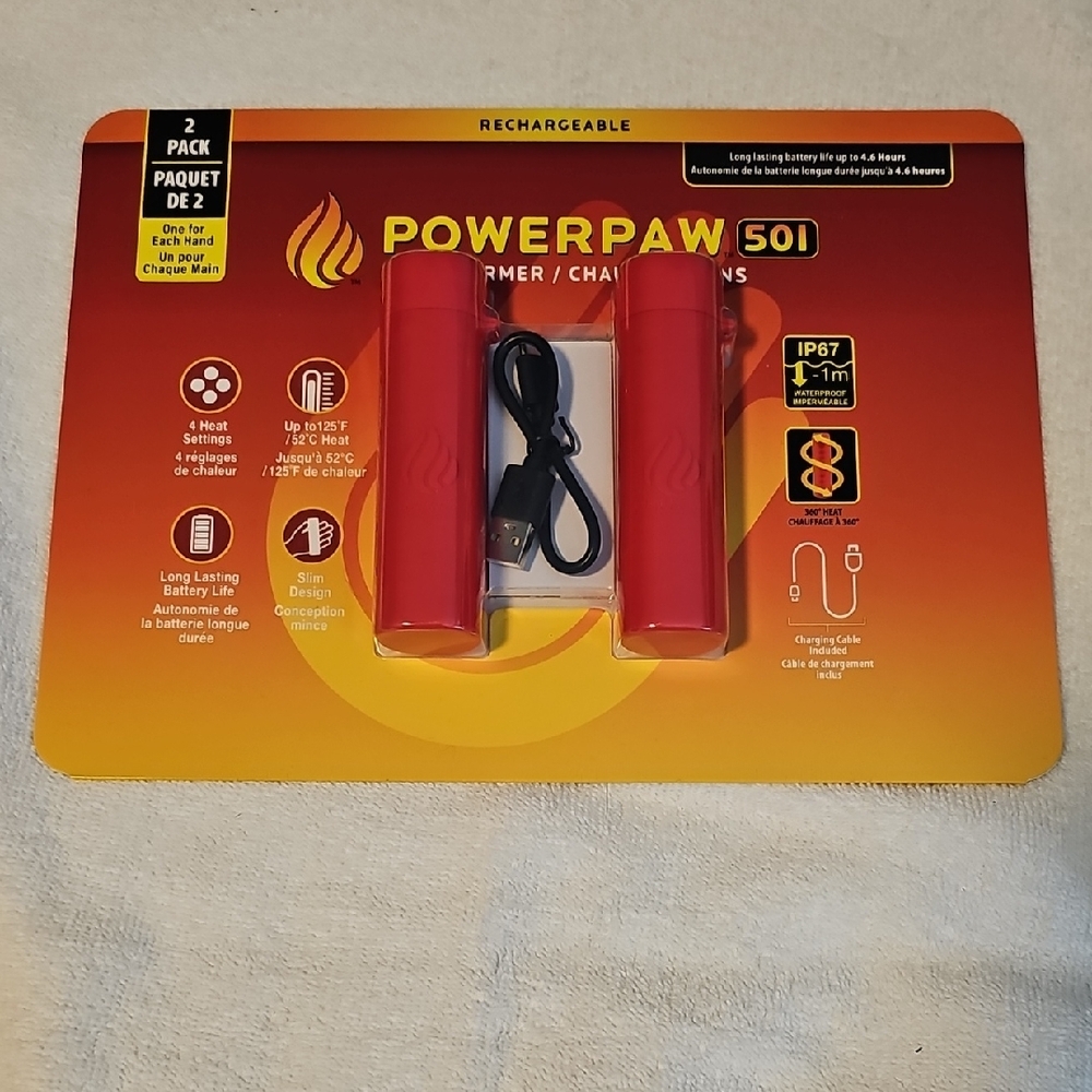 PowerPaw 501 Rechargeable Hand Warmers - Red